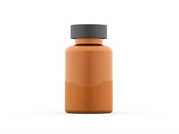 İzole turuncu hapları şişe — Stok fotoğraf