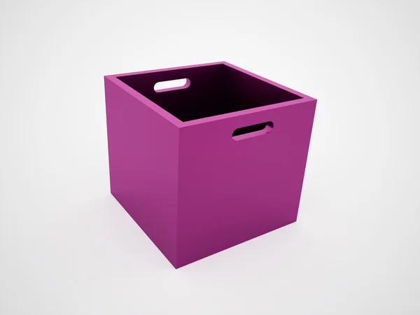 Pink open box rendered — Stock Photo, Image