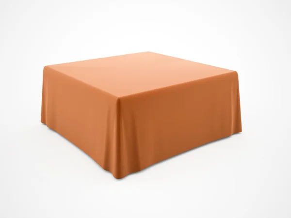 Orange Tischdecke auf Tisch isoliert — Stockfoto