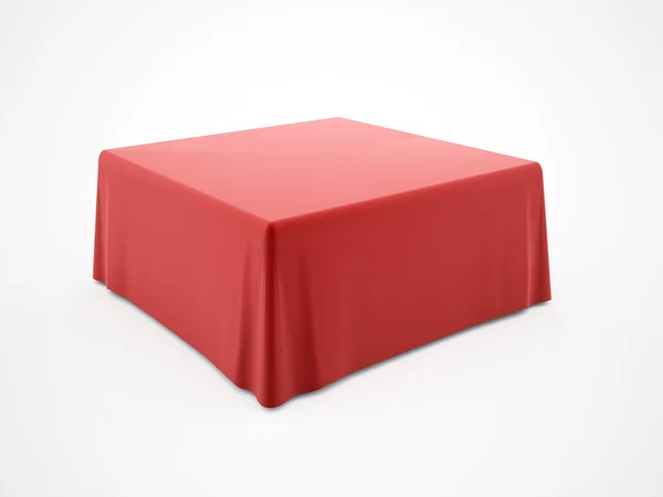 Red table cloth rendered on white — Stock Photo, Image