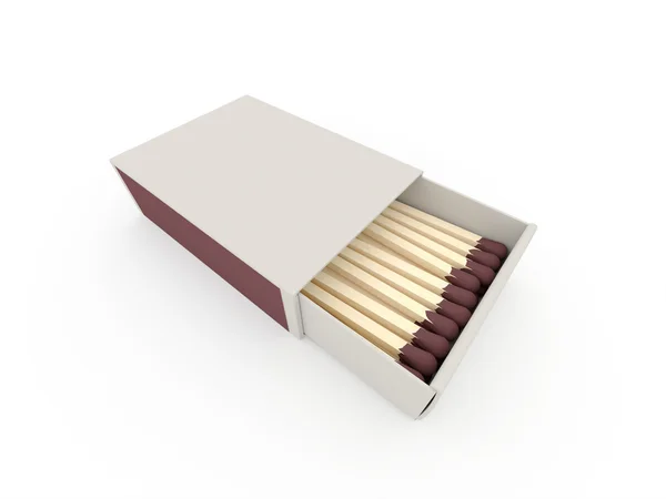 Matches on matchbox rendered isolated — Stock Photo, Image