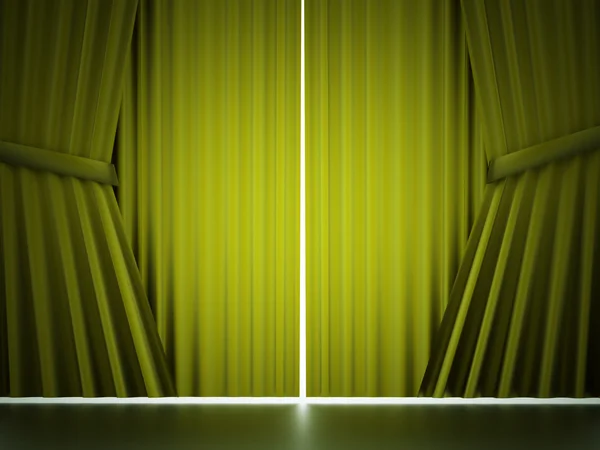 Green curtain concept — Stock Photo, Image