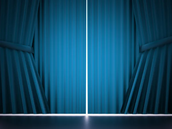 Синя завіса з підлогою — стокове фото
