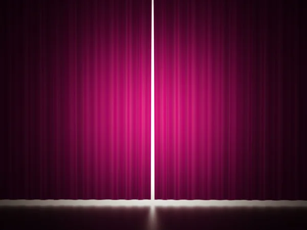Pembe perde spot ışığı ile — Stok fotoğraf