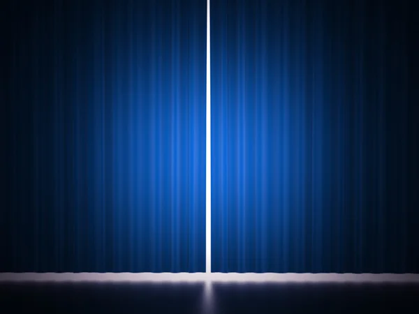 Szene mit blauem Vorhang — Stockfoto