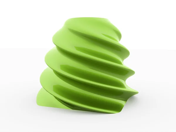 Abstract waves green object rendered isolated — Stock Photo, Image