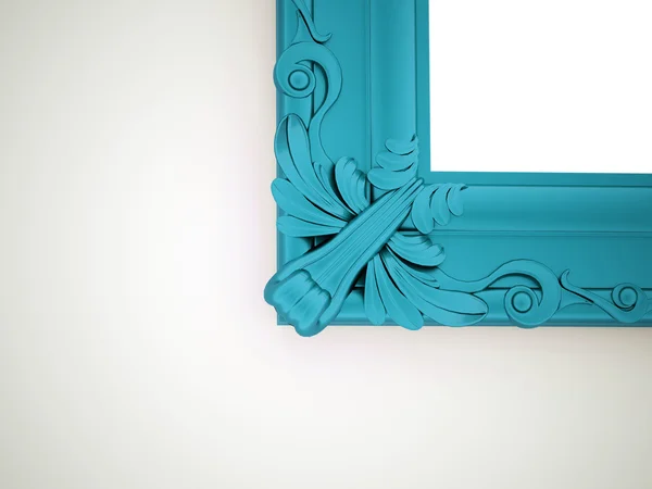 Blue vintage mirror frame concept — Stock Photo, Image