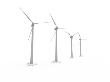 Rüzgar pervane türbinleri render