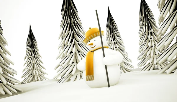 Sneeuwpop concept weergegeven — Stockfoto