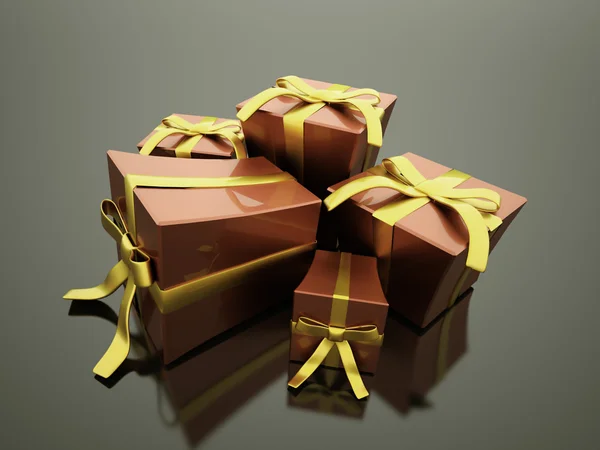 Christmas present with ribbon — Stock Photo, Image