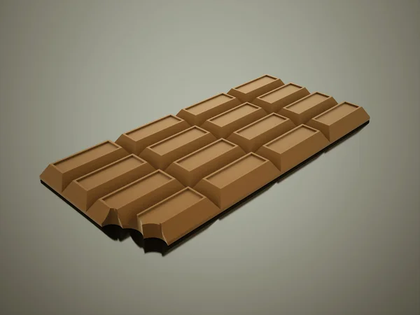 Chocolade op wit weergegeven — Stockfoto