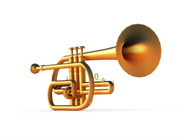 Üzerinde işlenmiş beyaz trompet 