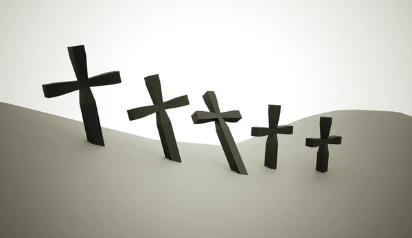 Halloween cross scene — Stockfoto