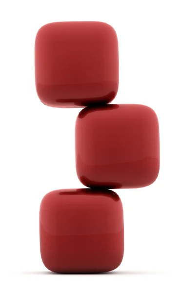 Conceito de ícone de cubos renderizado no branco — Fotografia de Stock