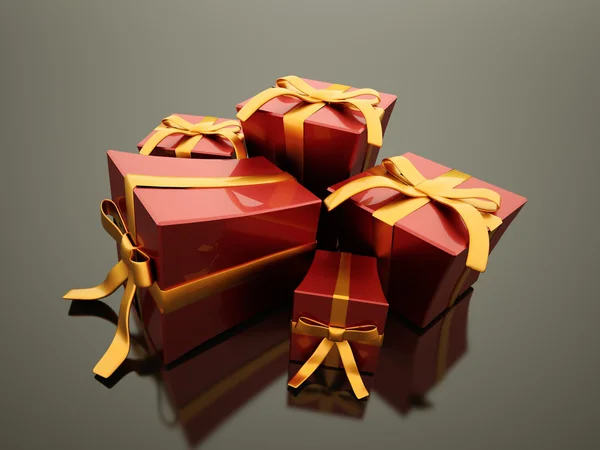 Christmas present with ribbon — Stock Photo, Image