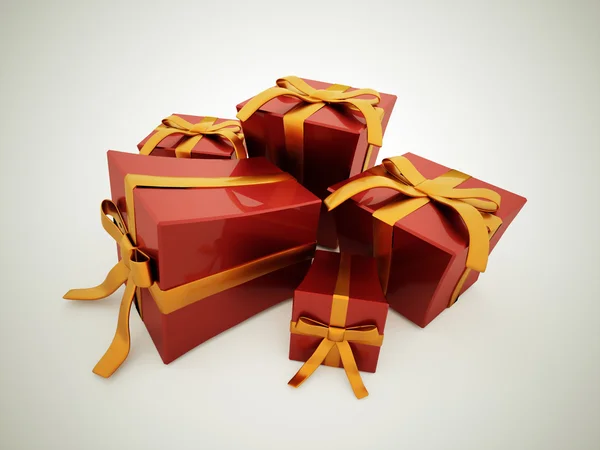 Christmas present with ribbon — Stock Photo, Image