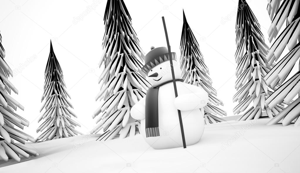 Snowman concept rendered 