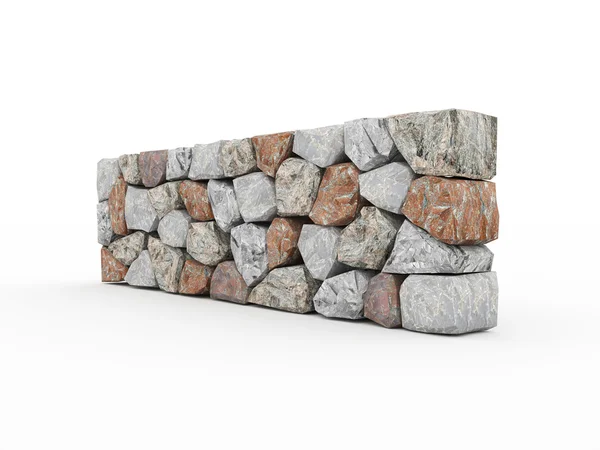 Stone wall on white — Stock Photo, Image