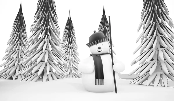 Sneeuwpop concept weergegeven — Stockfoto