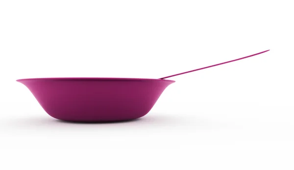 Bowl with spoon rendered — Stock Photo, Image