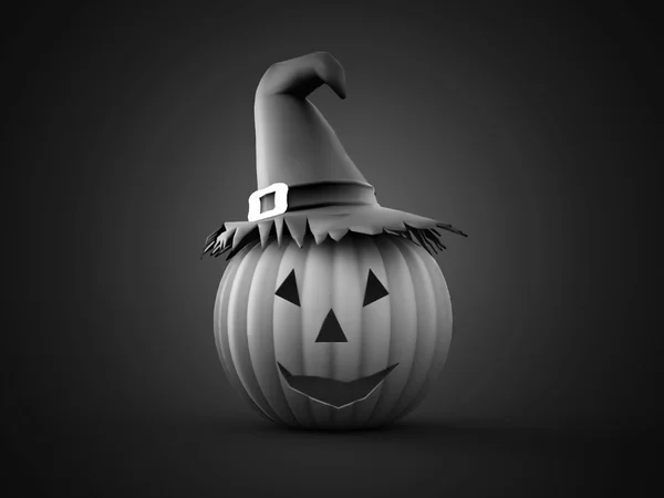 Abóboras de Halloween renderizadas no fundo preto — Fotografia de Stock