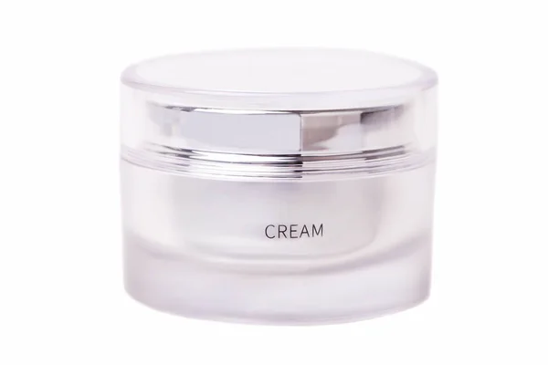 Creme Facial Frasco Isolado Fundo Branco — Fotografia de Stock