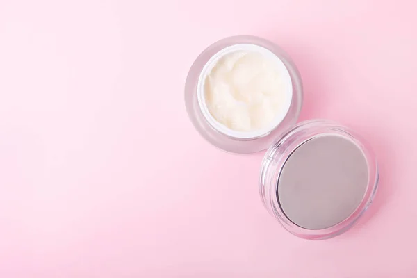 Face Cream Jar Pink Background — Stock Photo, Image