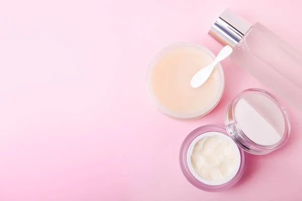 Natural Korean Cosmetics Face Neutral Background Skin Care Vegan Formula — Stock Photo, Image