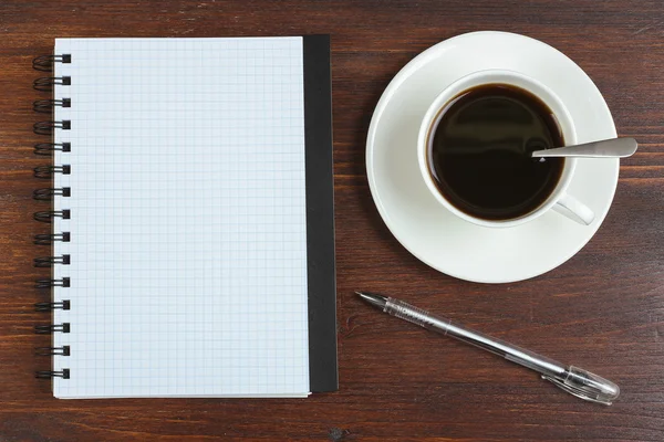 notebook  and Cup of coffee