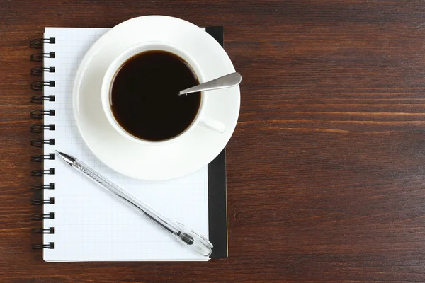 notebook  and Cup of coffee