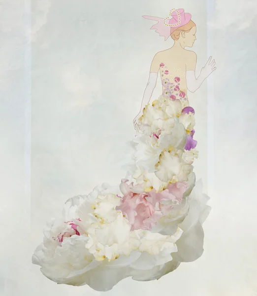 Sposa in un abito da fiore — Foto Stock