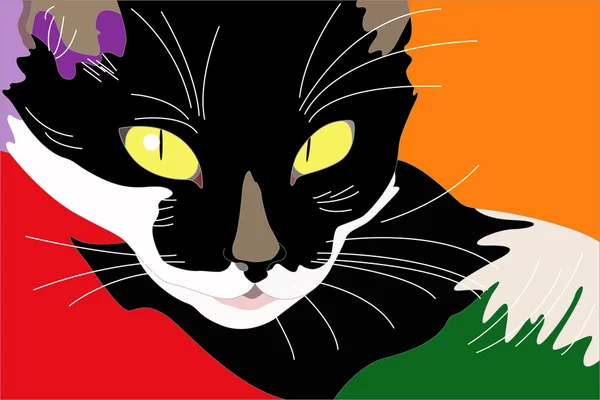 Mode kunst kat — Stockvector