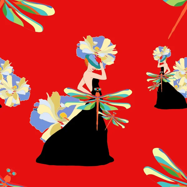 Mulheres coleção de roupas florais, ornamento abstrato —  Vetores de Stock