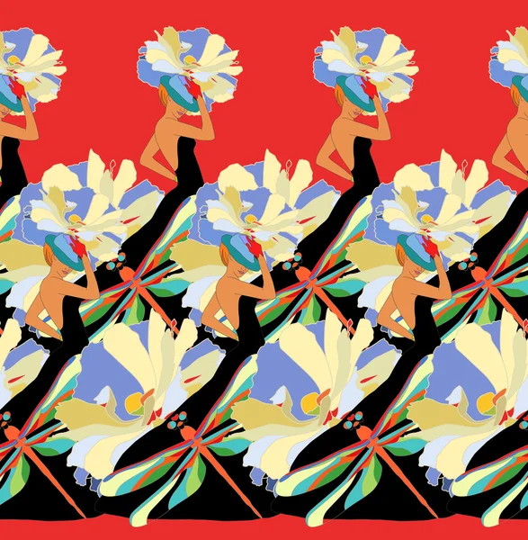 Femmes collection de vêtements floraux, ornement abstrait — Image vectorielle
