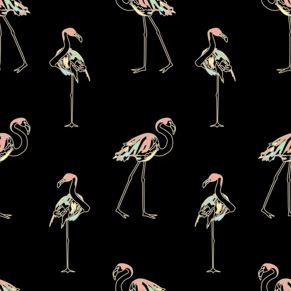 Flamingo,, padrão sem costura — Vetor de Stock