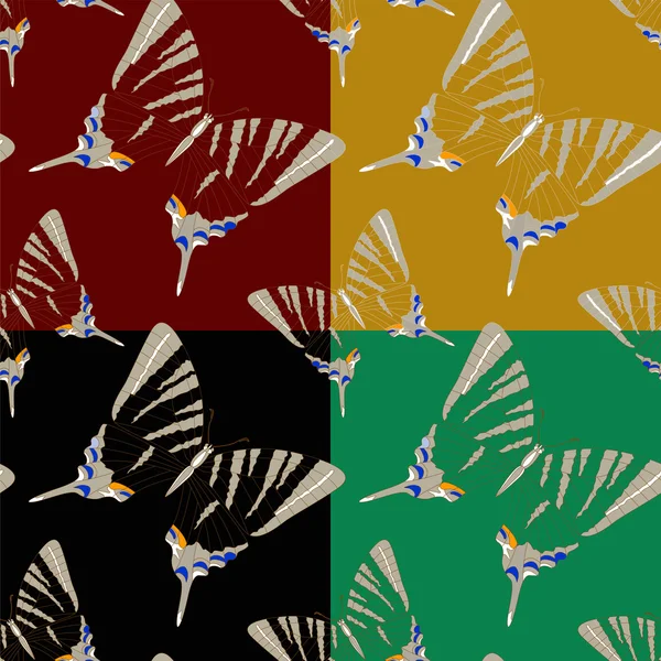 Vlinders, naadloze achtergrond — Stockvector