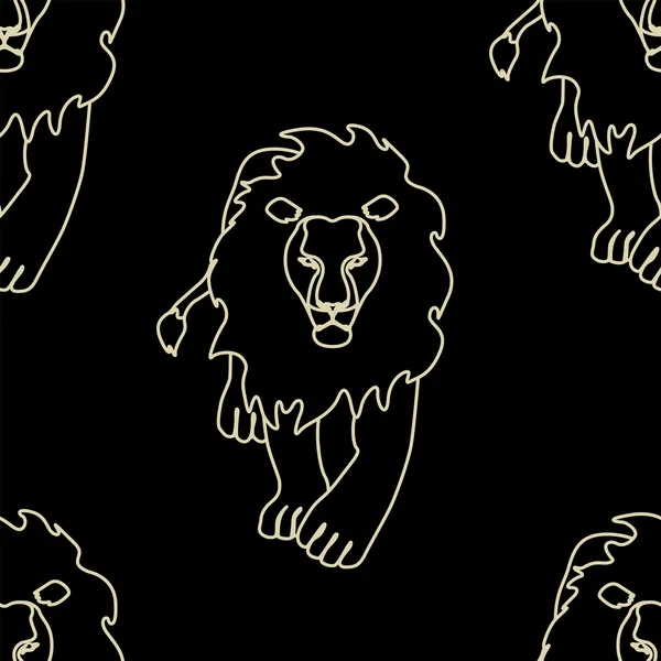 Lions,, naadloze patroon — Stockvector