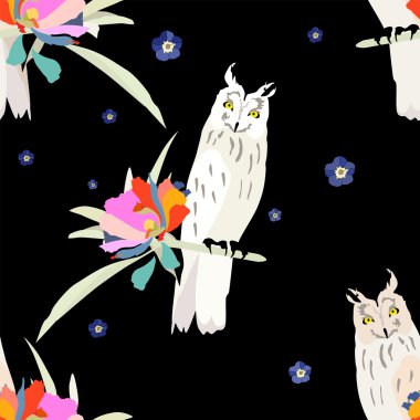 Baykuşlar seamless modeli