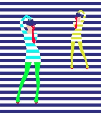 Şık kadın ve giyim koleksiyonu