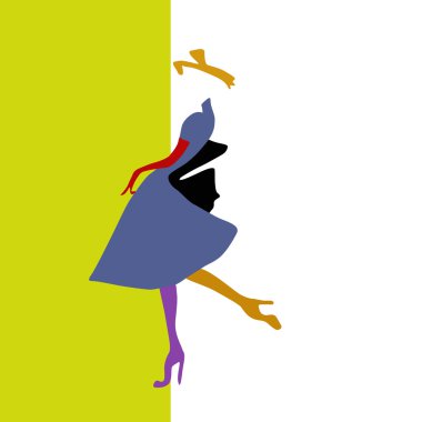 Kroki bir elbise ve şapka modeli