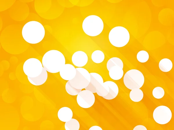 Cercles blancs avec ombre sur fond de flou jaune — Image vectorielle