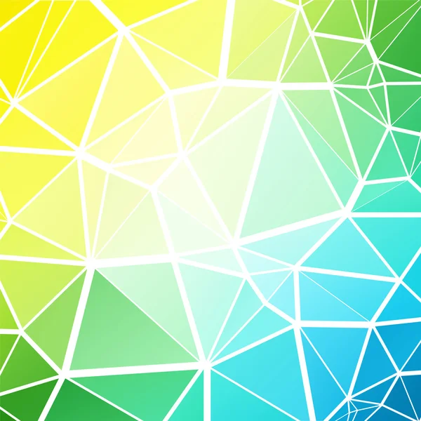 Yeşil mavi mozaik düşük Poli geometrik arka plan — Stok Vektör