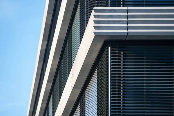 detail of outdoor sun protection blinds on a modern building