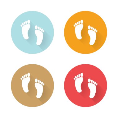 Simgeler insan ayağı uzun gölgeler