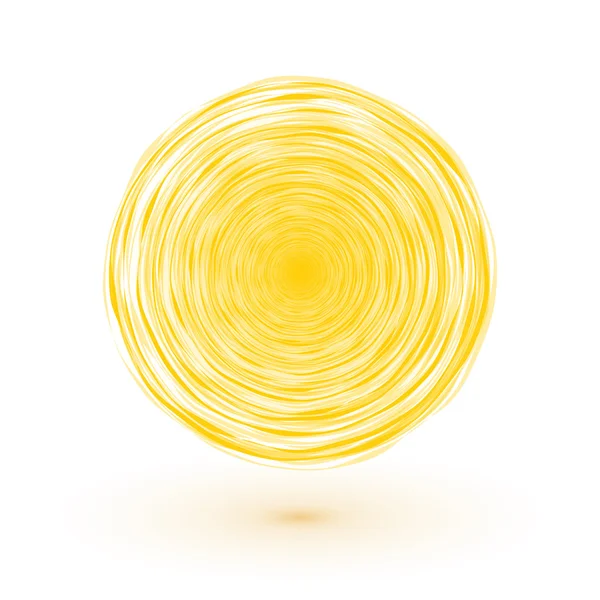 Symbole solaire cercle jaune composé de fines lignes — Image vectorielle