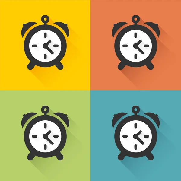 Cuatro iconos de color despertador — Archivo Imágenes Vectoriales