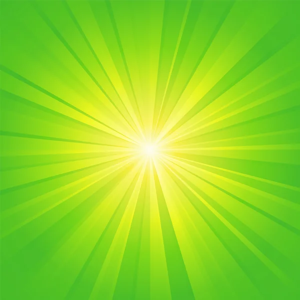 Green yellow ray background — Stock Vector