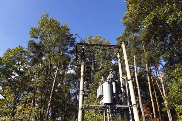 Altes Umspannwerk im Wald — Stockfoto