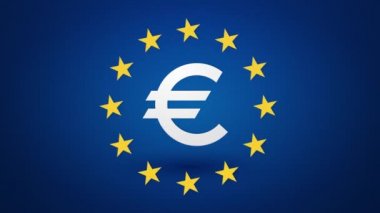 euro para birimi simgesi sarı dönen yıldız sonsuz döngü