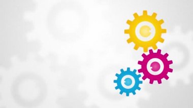 dönen gears ile buzlu cam ve arka plan üzerinde renkli